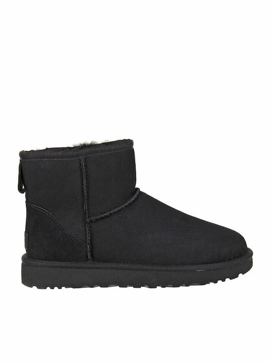 Ugg Australia Classic Mini II Suede Women's Boots with Fur Black