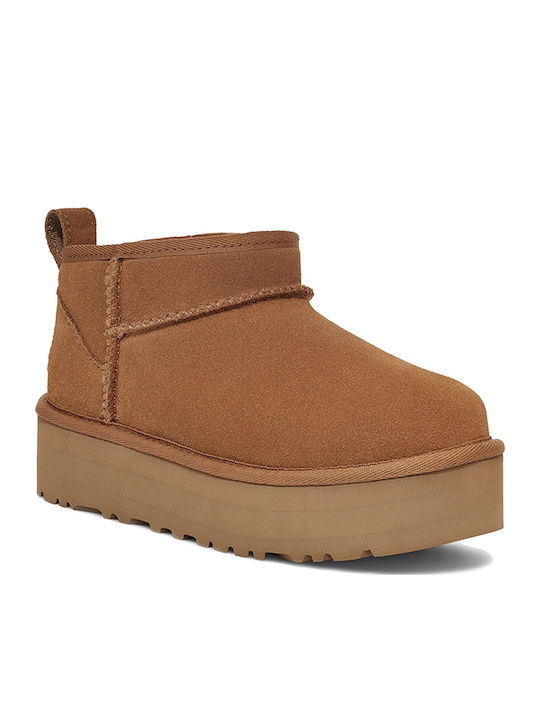 Ugg Australia Classic Ultra Mini Suede Kids Boots Brown - Image 3